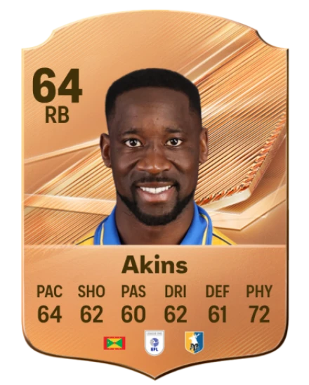 Akins 64 Common RB FC 26 card