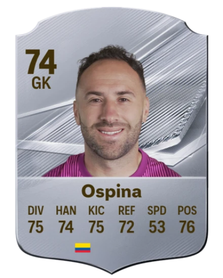 Ospina 74 Rare GK FC 26 card