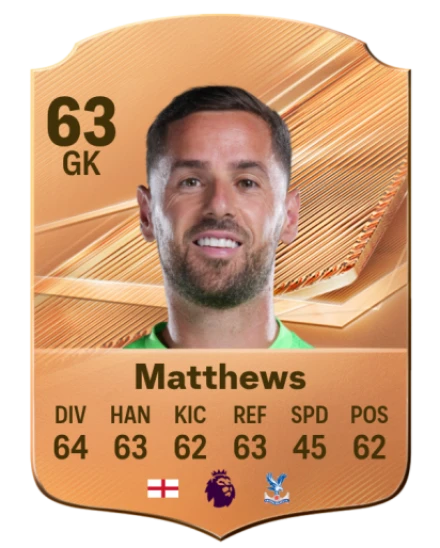 Matthews 63 Bronze GK FC 27 card