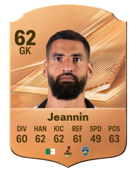 Jeannin 62 Common GK FC 26 card