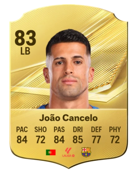 João Cancelo 83 Gold LB FC 27 card
