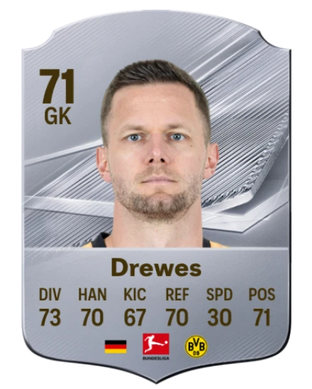 Drewes 71 Silver GK FC 27 card