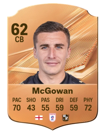 McGowan 62 Common CB FC 26 card