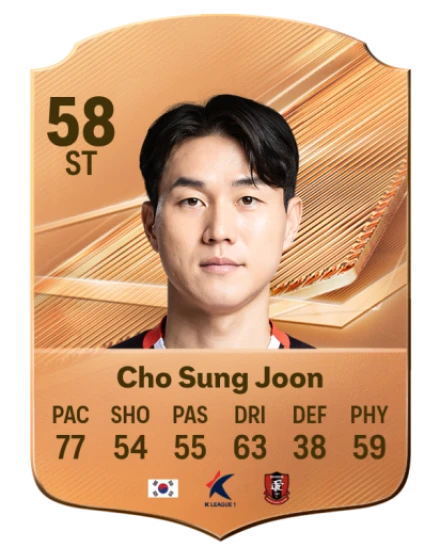 Cho Sung Joon 58 Bronze ST FC 27 card