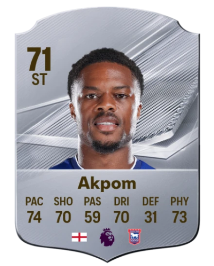 Akpom 71 Silver ST FC 27 card