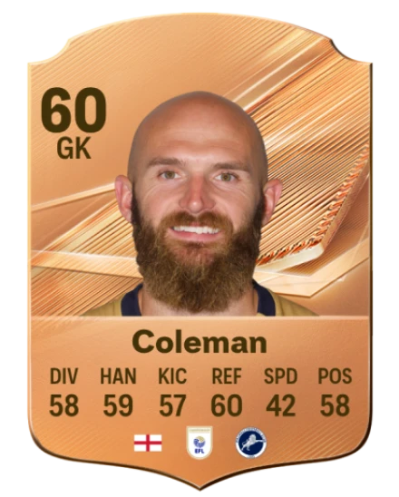 Coleman 60 Bronze GK FC 27 card