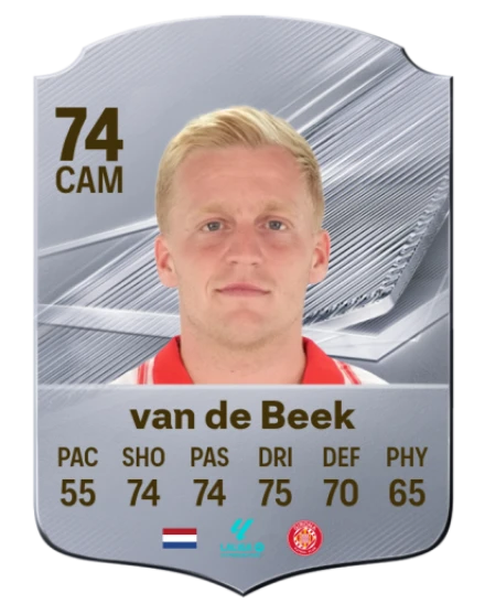 van de Beek 74 Silver CAM FC 27 card