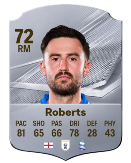 Roberts 72 Common RM FC 26 card
