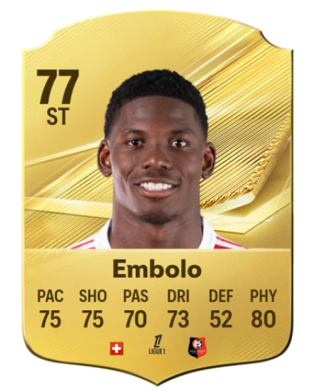 Embolo 77 Rare ST FC 26 card