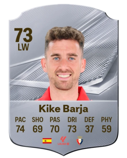 Kike Barja 73 Silver LW FC 27 card