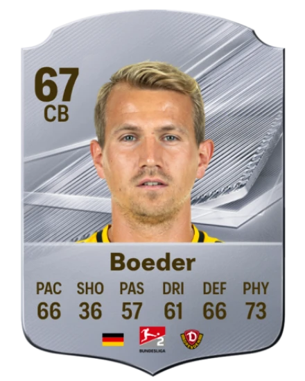 Boeder 67 Silver CB FC 27 card