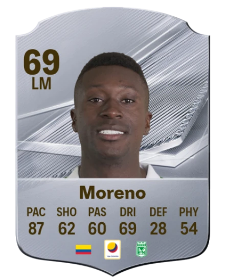 Moreno 69 Silver LM FC 27 card