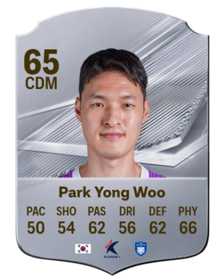 Park Yong Woo 65 Silver CDM FC 27 card