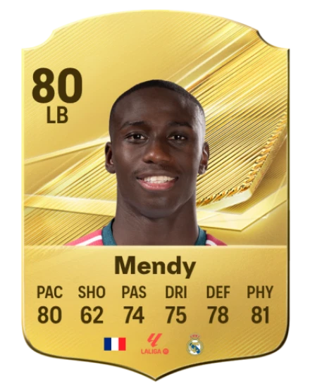 Mendy 80 Gold LB FC 27 card