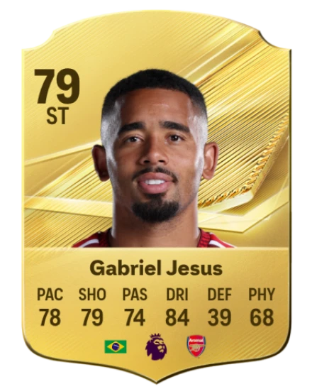 Gabriel Jesus 79 Gold ST FC 27 card