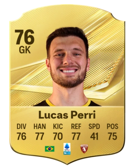 Lucas Perri 76 Gold GK FC 27 card