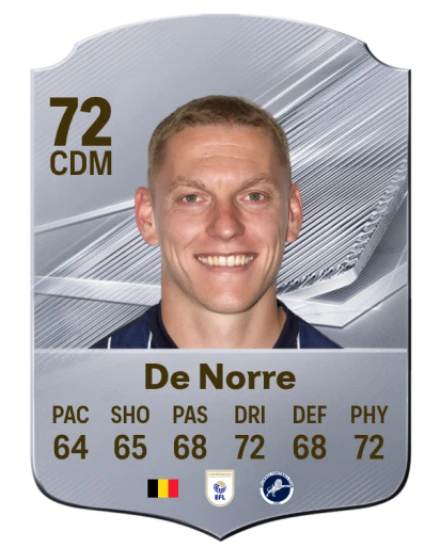 De Norre 72 Common CDM FC 26 card