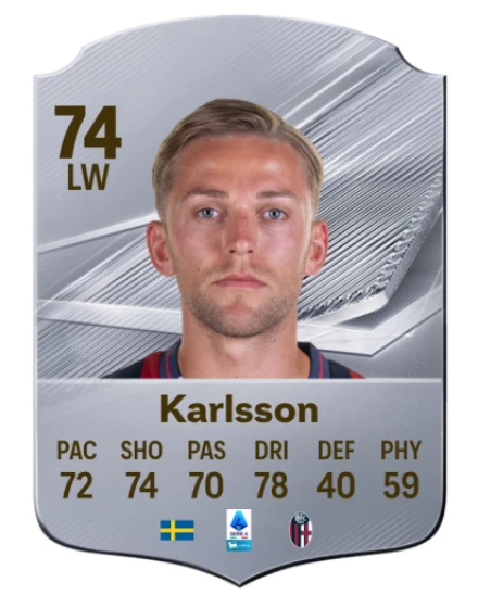 Karlsson 74 Silver LW FC 27 card