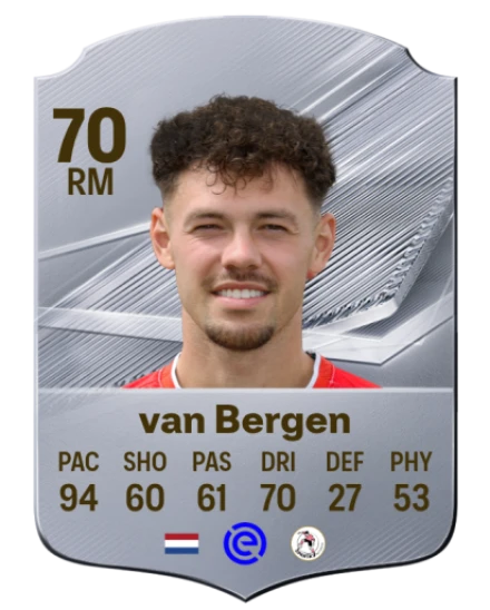 van Bergen 70 Common RM FC 26 card
