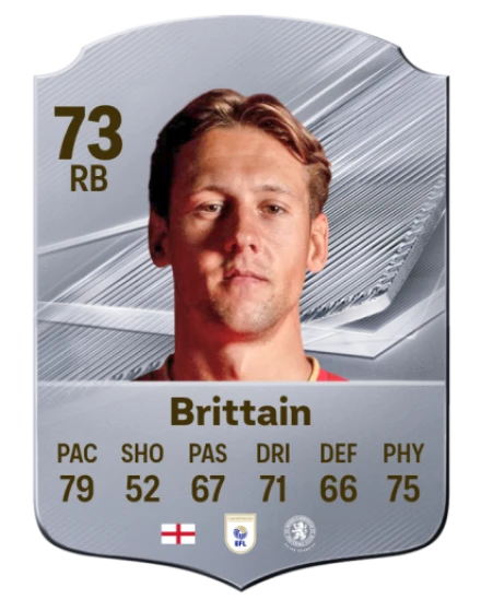Brittain 73 Common RB FC 26 card