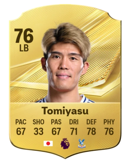 Tomiyasu 76 Gold LB FC 27 card