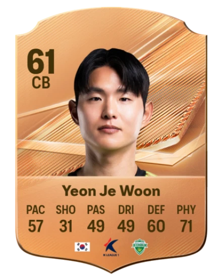Yeon Je Woon 61 Bronze CB FC 27 card