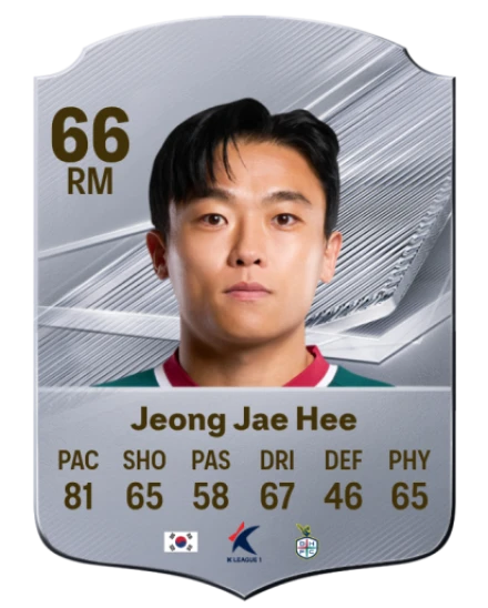 Jeong Jae Hee 66 Silver RM FC 27 card