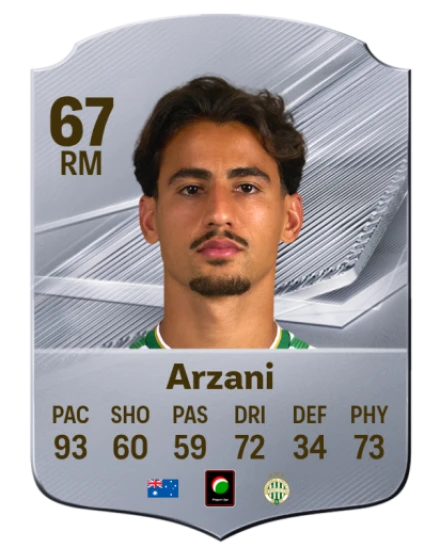 Arzani 67 Silver RM FC 27 card