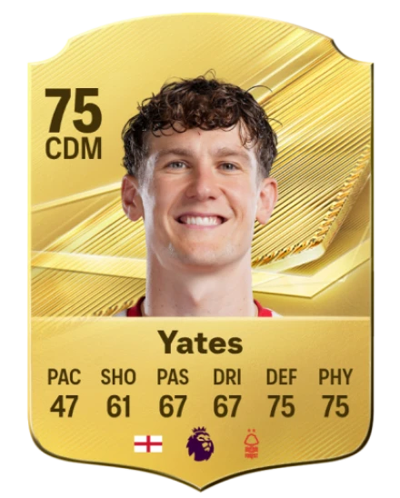 Yates 75 Gold CDM FC 27 card