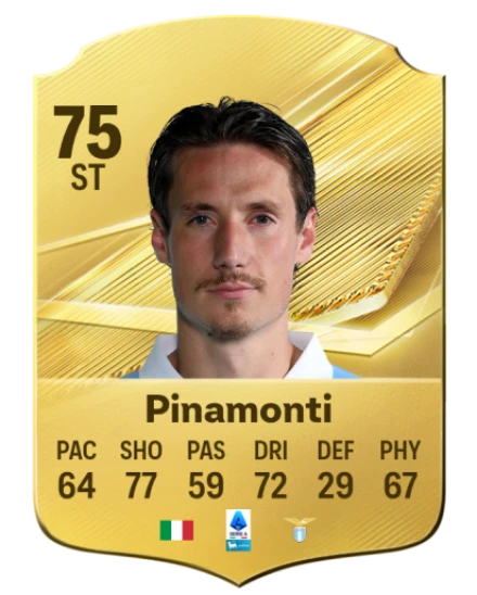 Pinamonti 75 Rare ST FC 26 card