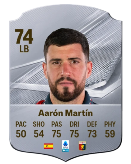 Aarón Martín 74 Rare LB FC 26 card