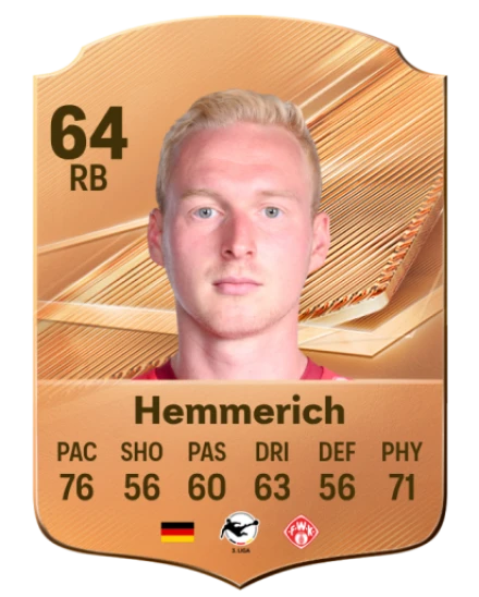 Hemmerich 64 Common RB FC 26 card