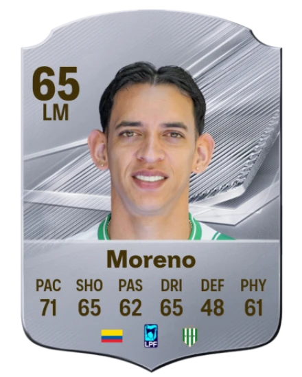 Moreno 65 Silver LM FC 27 card