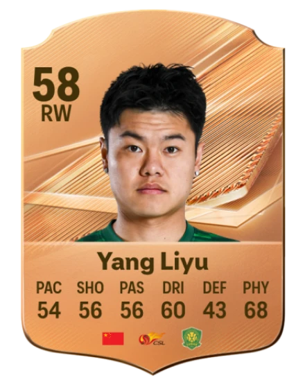 Yang Liyu 58 Bronze RW FC 27 card
