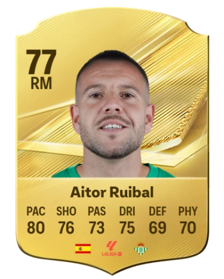 Aitor Ruibal 77 Gold RM FC 27 card