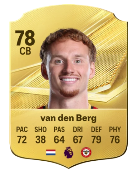van den Berg 78 Gold CB FC 27 card