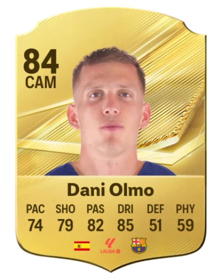 Dani Olmo 84 Gold CAM FC 27 card