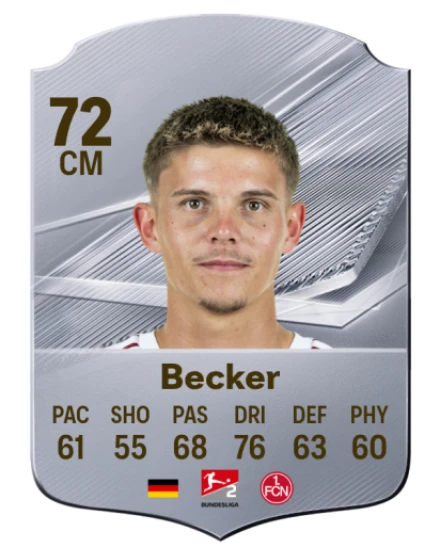 Becker 72 Common CM FC 26 card