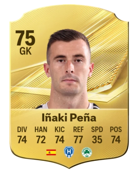 Iñaki Peña 75 Common GK FC 26 card