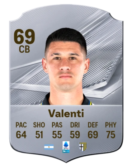 Valenti 69 Silver CB FC 27 card