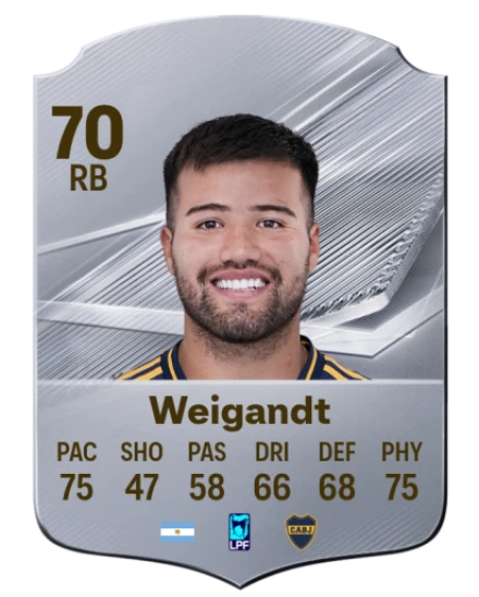 Weigandt 70 Silver RB FC 27 card