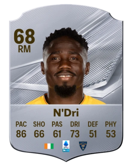 N'Dri 68 Silver RM FC 27 card