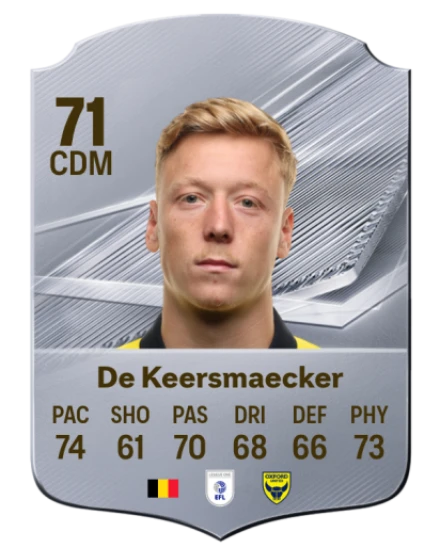 De Keersmaecker 71 Rare CDM FC 26 card