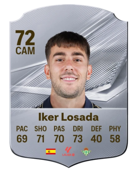Iker Losada 72 Silver CAM FC 27 card