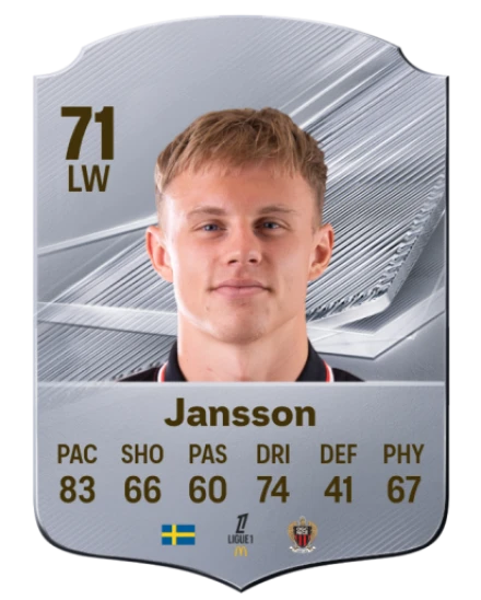 Jansson 71 Silver LW FC 27 card