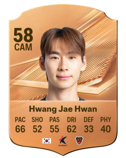 Hwang Jae Hwan 58 Bronze CAM FC 27 card