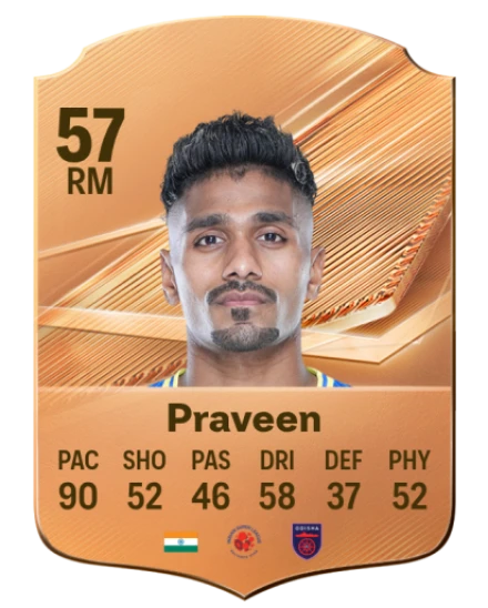 Praveen 57 Common RM FC 26 card