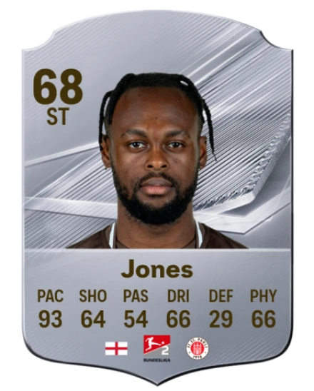 Jones 68 Silver ST FC 27 card
