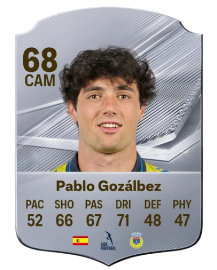Pablo Gozálbez 68 Silver CAM FC 27 card