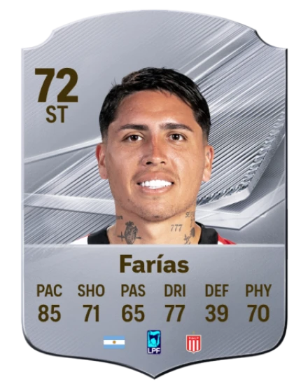 Farías 72 Rare ST FC 26 card